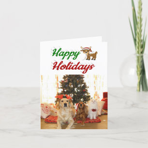 Cartes Pour Fêtes Annuelles Joyeux Jours fériés Reindeer script photo Noël
