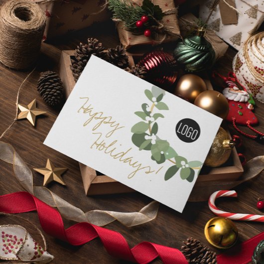 Cartes Pour Fêtes Annuelles Joyeux Jours fériés Wreath Christmas Company Logo