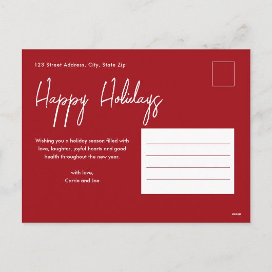 Cartes Pour Fêtes Annuelles Joyeux Jours Moderne Script Photo simple (Dos)