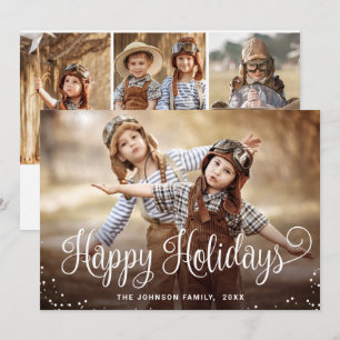 Cartes Pour Fêtes Annuelles Joyeux Joyeux Jours 4 PHOTO Noël Salutation