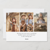 Cartes Pour Fêtes Annuelles Joyeux Joyeux Jours 4 PHOTO Noël Salutation (Dos)