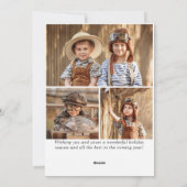 Cartes Pour Fêtes Annuelles Joyeux Joyeux Jours 4 PHOTO Noël Salutation (Dos)