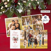 Cartes Pour Fêtes Annuelles Joyeux Joyeux Jours 6 Photos Bow Rouge Script