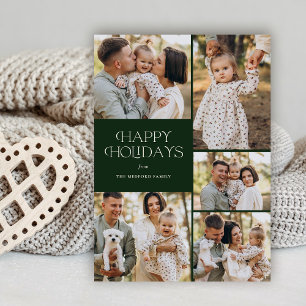 Cartes Pour Fêtes Annuelles Joyeux Joyeux Jours Cinq Photo Floral Retour