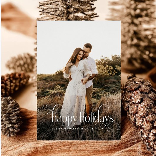 Cartes Pour Fêtes Annuelles Joyeux Joyeux Jours Famille Photo plaid Tartan