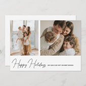 Cartes Pour Fêtes Annuelles Joyeux Joyeux Jours Simplement Moderne Script 2 Ph (Devant / Derrière)