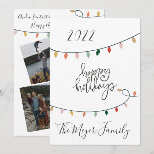 Cartes Pour Fêtes Annuelles Joyeux Joyeux Joyeux Jours de Noël Lumières 4 Phot