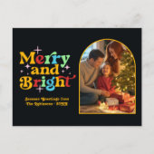 Cartes Pour Fêtes Annuelles Joyeux Joyeux Joyeux Joyeux et Lumineux Noël Rétro (Devant)