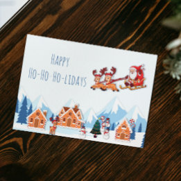 Cartes Pour Fêtes Annuelles Joyeux Joyeux Joyeux Noël d'hiver à Père Noël