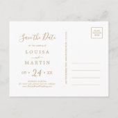 Cartes Pour Fêtes Annuelles Joyeux Joyeux Joyeux Noël d'or minimum Enregistrer (Dos)