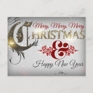 Cartes Pour Fêtes Annuelles Joyeux Joyeux Joyeux Noël et une Bonne Année