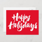 Cartes Pour Fêtes Annuelles Joyeux Joyeux Joyeux Noël Lettering - Rouge (Devant / Derrière)