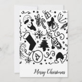 Cartes Pour Fêtes Annuelles Joyeux Joyeux Joyeux Noël Père Noël Doodles (Devant)