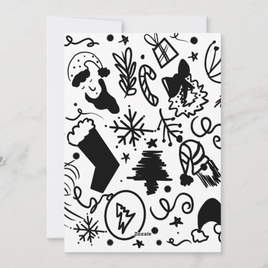 Cartes Pour Fêtes Annuelles Joyeux Joyeux Joyeux Noël Père Noël Doodles (Dos)