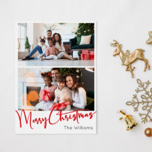 Cartes Pour Fêtes Annuelles Joyeux Joyeux Joyeux Noël Vertical Deux Photo