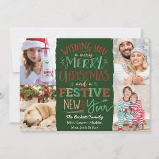 Cartes Pour Fêtes Annuelles Joyeux Joyeux Joyeux Saison de Fêtes