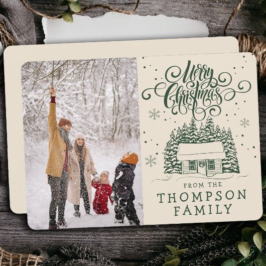 Cartes Pour Fêtes Annuelles Joyeux Joyeux Noël Arbre de Noël moderne Typograph