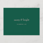 Cartes Pour Fêtes Annuelles Joyeux & Joyeux Noël Vert & Rose (Devant)