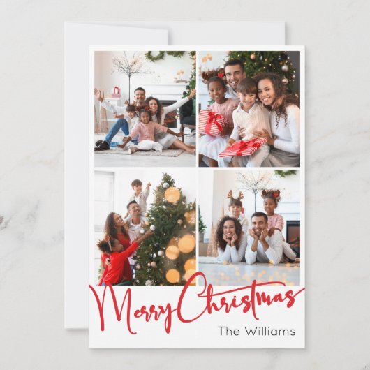 Cartes Pour Fêtes Annuelles Joyeux Joyeux Noël Vertical 4 Photo (Devant)