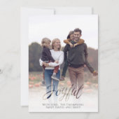 Cartes Pour Fêtes Annuelles Joyeux Joyeux Script Red Winter Flocon de neige 1  (Devant)