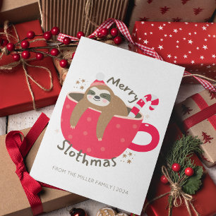 Cartes Pour Fêtes Annuelles Joyeux Joyeux Slothmas Slog Noël en Mug