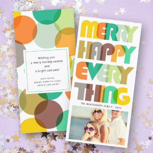 Cartes Pour Fêtes Annuelles Joyeux Joyeux Tout Colorful Typographie Photo