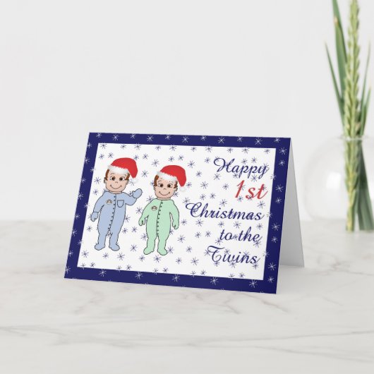 Cartes Pour Fêtes Annuelles Joyeux jumeaux de Noël (Devant)