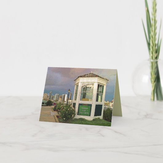 Cartes Pour Fêtes Annuelles Joyeux kiosque de Noël avec vue sur San Diego (Devant)