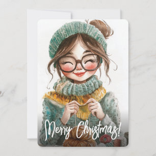 Cartes Pour Fêtes Annuelles Joyeux Knitter Cosy Hiver Artisanat Noël