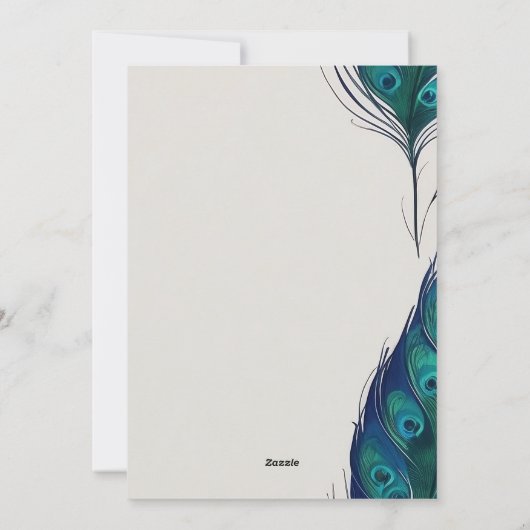 Cartes Pour Fêtes Annuelles Joyeux Krishna Janmashtami Peacock Feather (Dos)