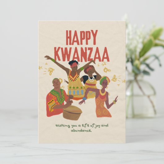 Cartes Pour Fêtes Annuelles Joyeux Kwanzaa (Debout devant)