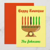 Cartes Pour Fêtes Annuelles Joyeux Kwanzaa Belle (Devant / Derrière)