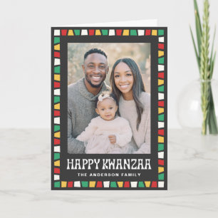 Cartes Pour Fêtes Annuelles Joyeux Kwanzaa mosaïque rouge vert jaune photo de