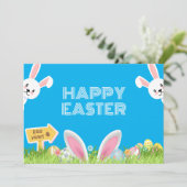 Cartes Pour Fêtes Annuelles Joyeux Lapin de Pâques (Debout devant)
