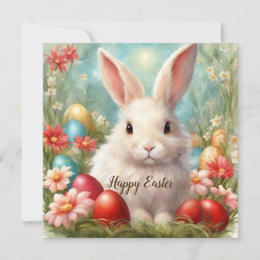 Cartes Pour Fêtes Annuelles Joyeux lapin de Pâques (Devant)