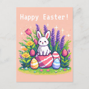 Cartes Pour Fêtes Annuelles Joyeux lapin de Pâques 8 bits art pixel