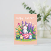 Cartes Pour Fêtes Annuelles Joyeux lapin de Pâques 8 bits art pixel (Debout devant)