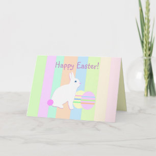 Cartes Pour Fêtes Annuelles Joyeux lapin de Pâques et oeufs sur les bandes