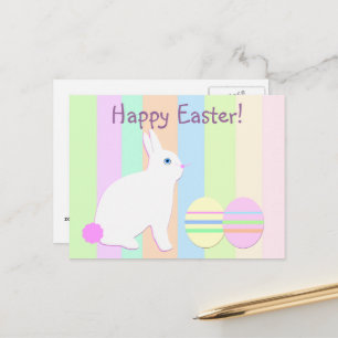 Cartes Pour Fêtes Annuelles Joyeux lapin de Pâques et oeufs sur les bandes