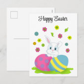 Cartes Pour Fêtes Annuelles Joyeux lapin lapin de Pâques (Devant / Derrière)