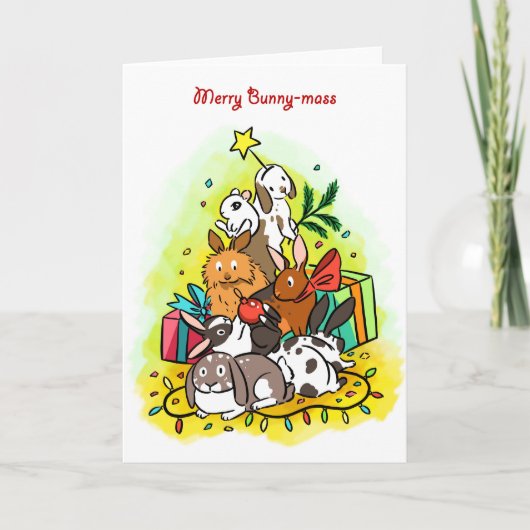 Cartes Pour Fêtes Annuelles Joyeux lapin-masse (Devant)