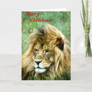 Cartes Pour Fêtes Annuelles Joyeux lion de Noël