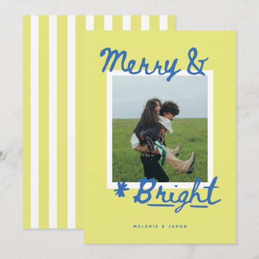 Cartes Pour Fêtes Annuelles Joyeux & Lumineux (Devant / Derrière)