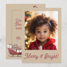 Joyeux & Lumineux Rouge Photo Fêtes de Noël