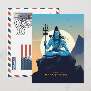 Cartes Pour Fêtes Annuelles Joyeux maha shivratri avec le seigneur shiva