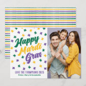 Cartes Pour Fêtes Annuelles Joyeux Mardi Gras (Devant / Derrière)