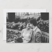 Cartes Pour Fêtes Annuelles Joyeux marié blanc Script superposition Mariage ph (Dos)