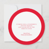 Cartes Pour Fêtes Annuelles Joyeux Marié Circulaire photo Noël Rouge (Dos)