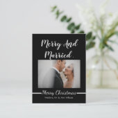 Cartes Pour Fêtes Annuelles Joyeux Marié Et Marié Au Minimum Noël Photo (Debout devant)