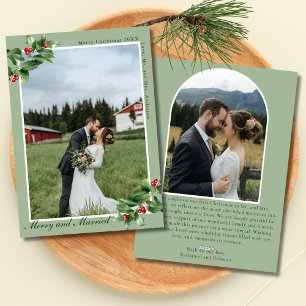 Cartes Pour Fêtes Annuelles Joyeux & Marié Sage Gui 2 Photo Noël